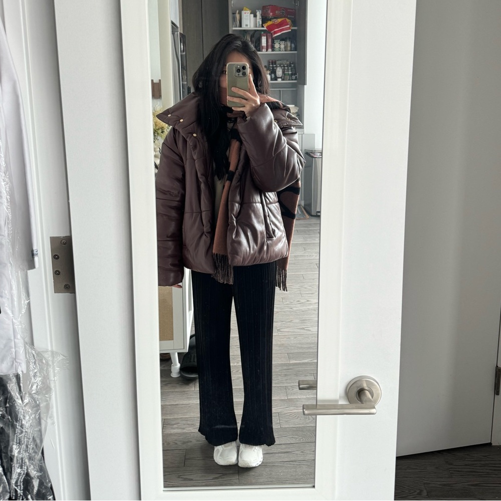 Nanushka Vegan Leather Jacket in Plum Chutney